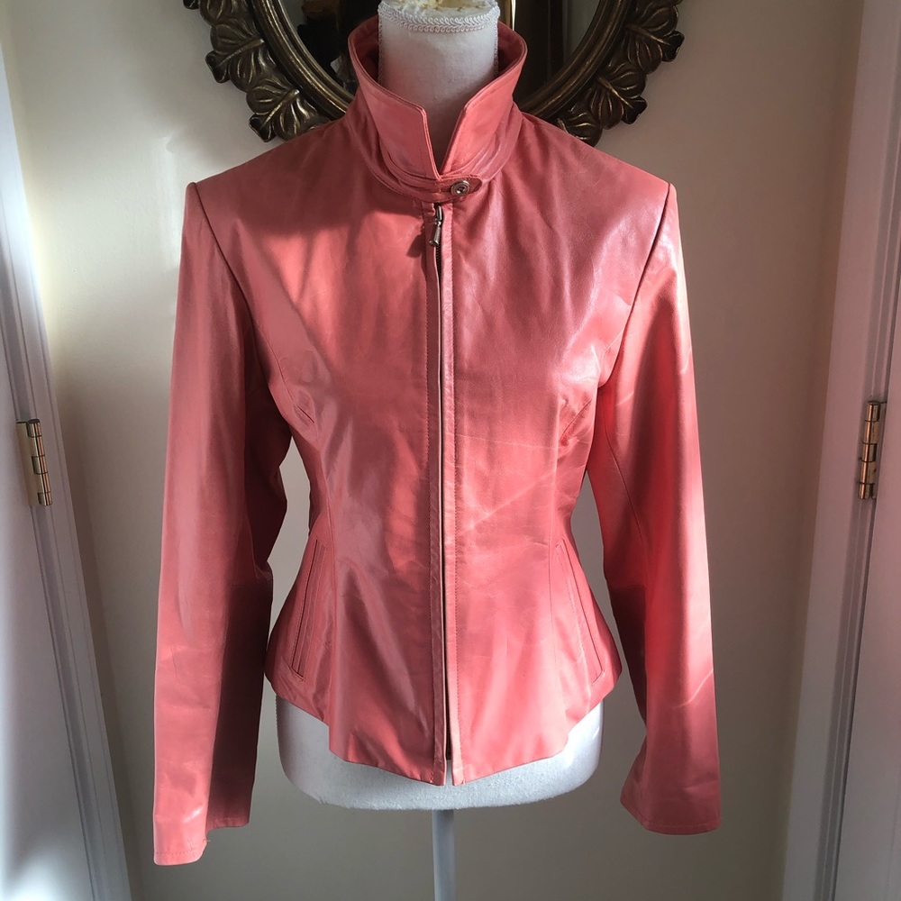 WILSONS Leather Jacket in Coral Pink